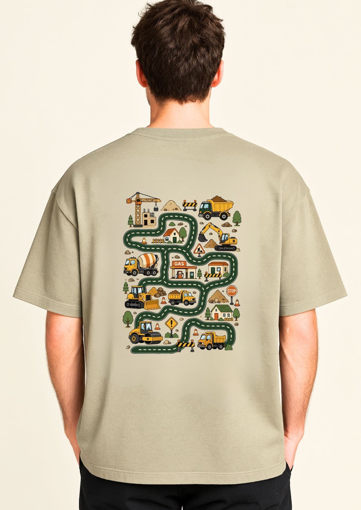 Black Giraffe Brand Dad of the Year Race Track Oversized T-Shirt, photo 5