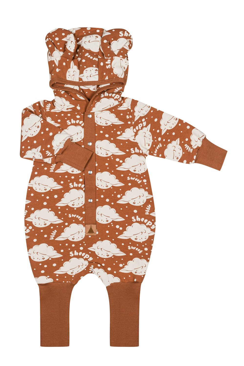 Eared Jumpsuit for Babies and Kids - Cinnamon Sheep