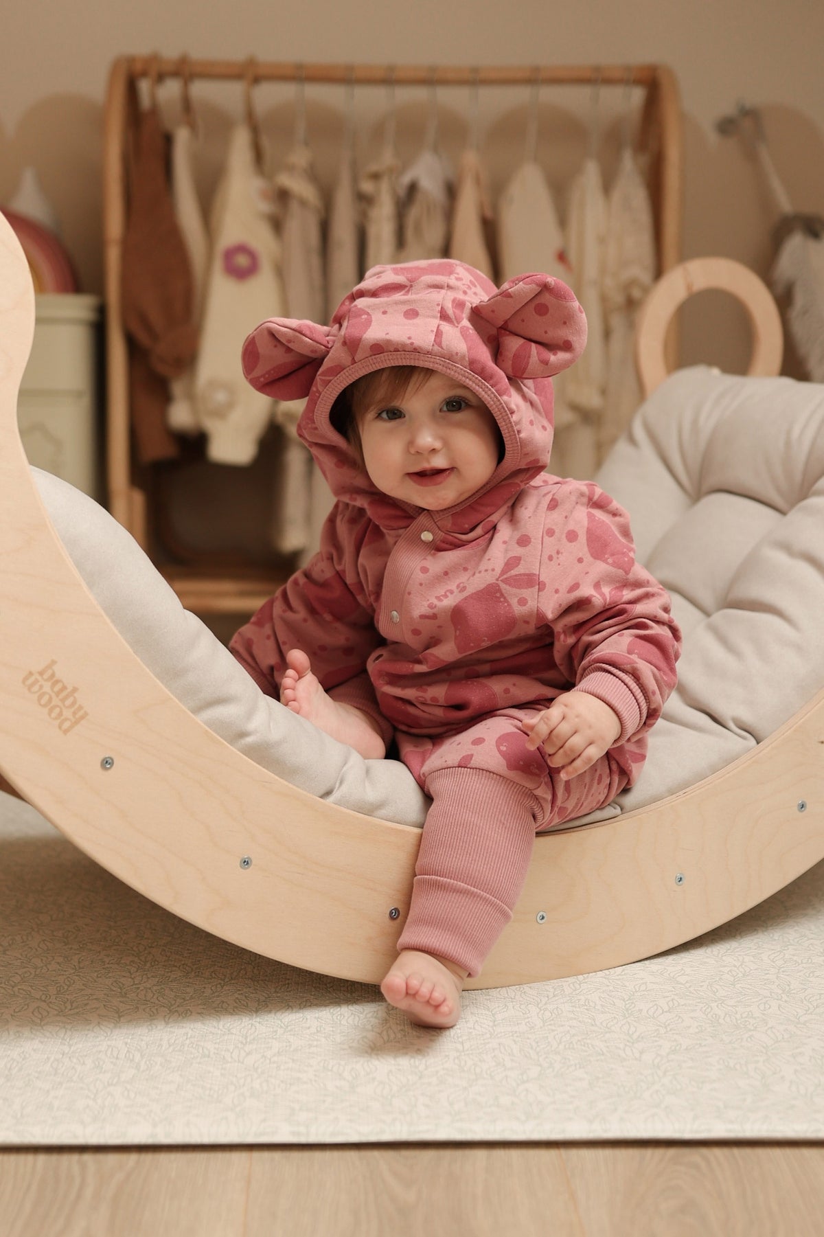 Eared Jumpsuit for Babies and Kids - Pink Lemons