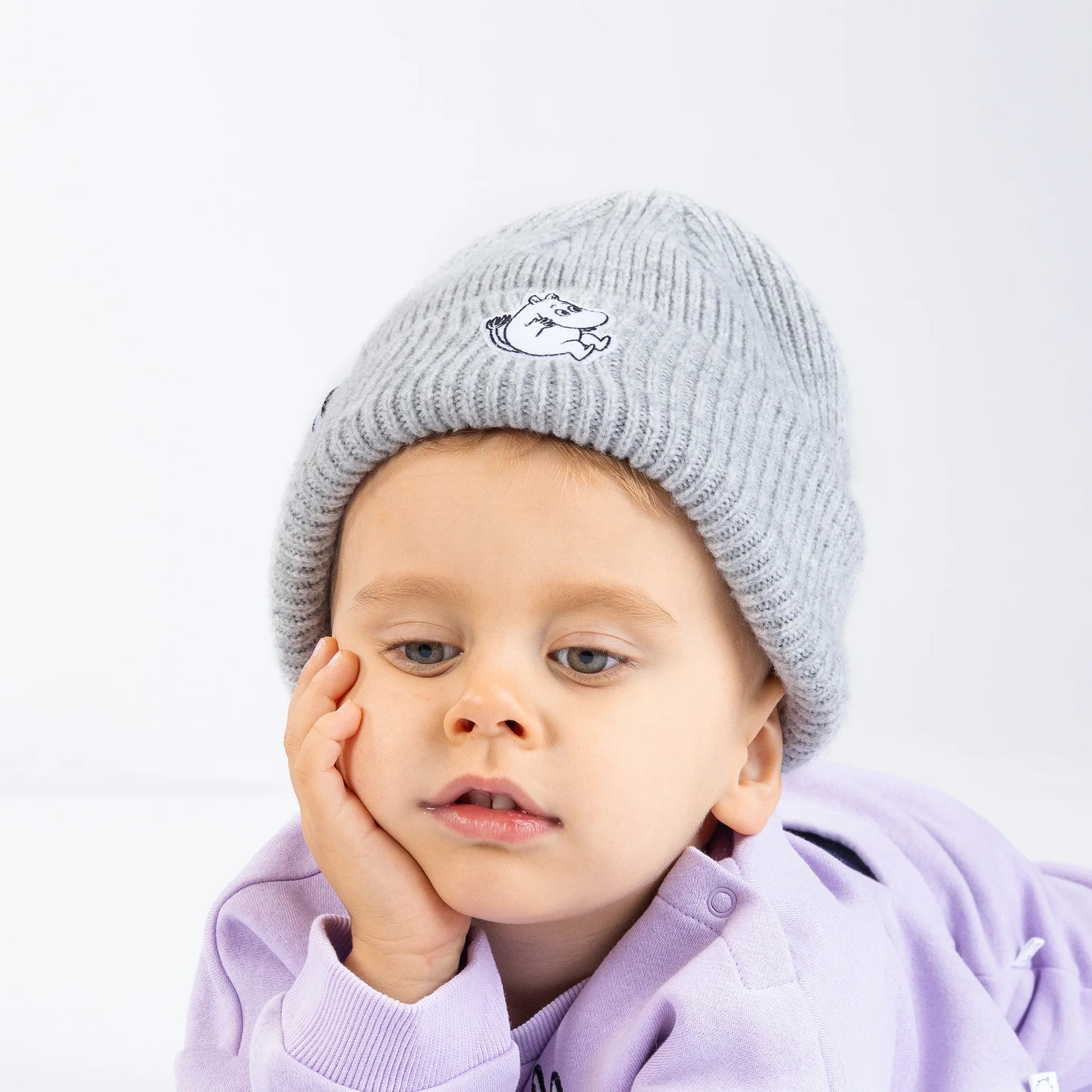 Moomintroll Felt Patch Beanie Kids - Grey